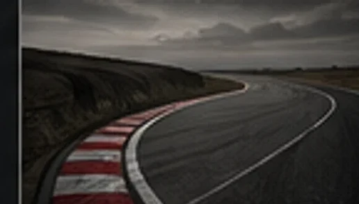 Circuit automobile, virage relevé