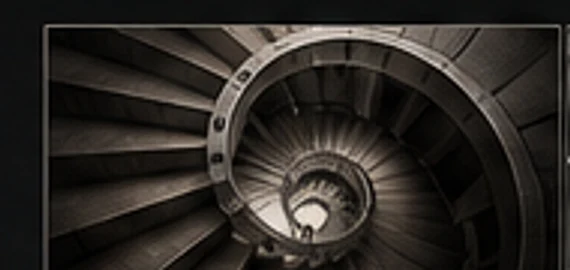 Escalier en spirale, vue du dessus